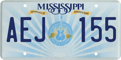 MS license plate AEJ155