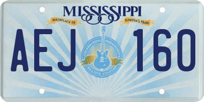 MS license plate AEJ160