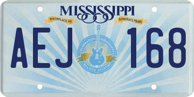 MS license plate AEJ168