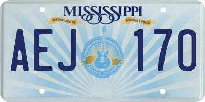 MS license plate AEJ170