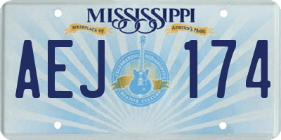 MS license plate AEJ174