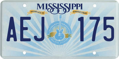 MS license plate AEJ175