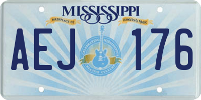 MS license plate AEJ176