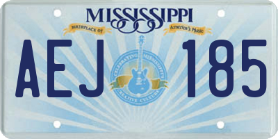 MS license plate AEJ185