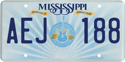 MS license plate AEJ188