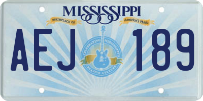 MS license plate AEJ189
