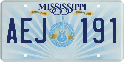 MS license plate AEJ191