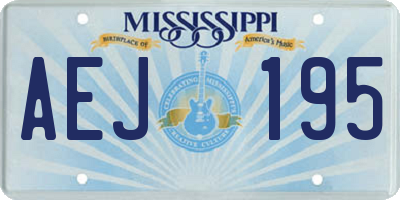 MS license plate AEJ195