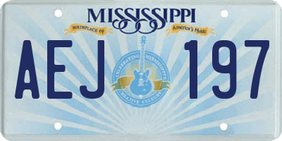 MS license plate AEJ197