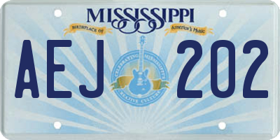 MS license plate AEJ202