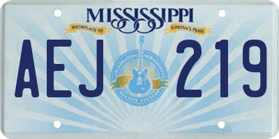 MS license plate AEJ219
