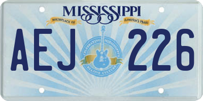 MS license plate AEJ226