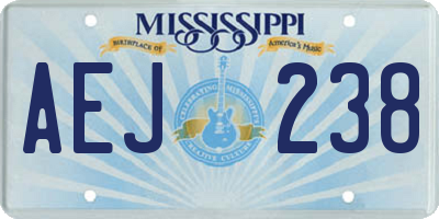 MS license plate AEJ238