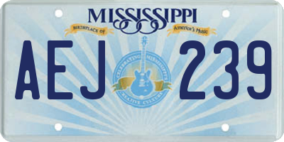 MS license plate AEJ239