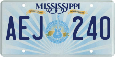 MS license plate AEJ240