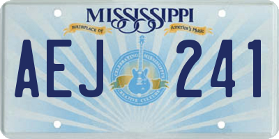 MS license plate AEJ241