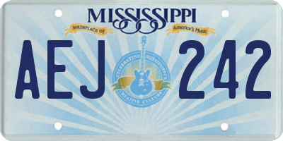 MS license plate AEJ242