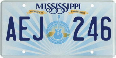 MS license plate AEJ246