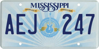MS license plate AEJ247