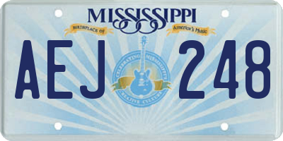 MS license plate AEJ248