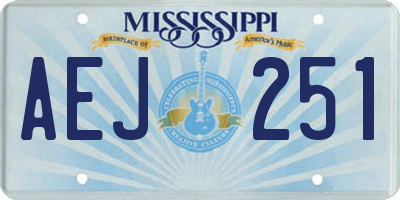 MS license plate AEJ251