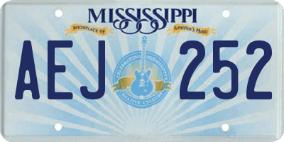MS license plate AEJ252
