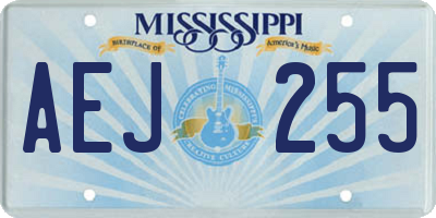 MS license plate AEJ255