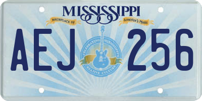 MS license plate AEJ256