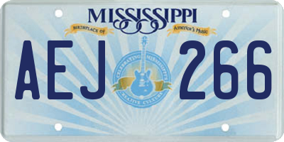 MS license plate AEJ266