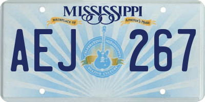 MS license plate AEJ267