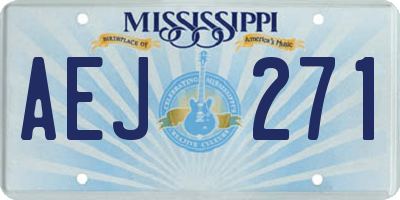 MS license plate AEJ271