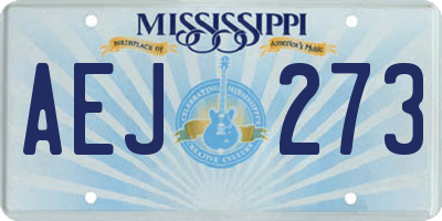 MS license plate AEJ273