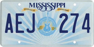 MS license plate AEJ274