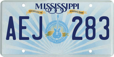 MS license plate AEJ283