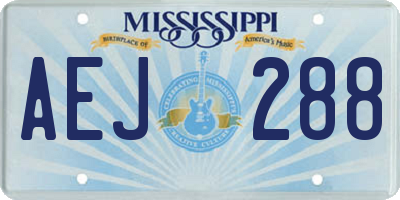 MS license plate AEJ288