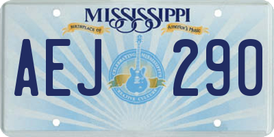 MS license plate AEJ290