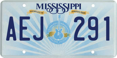 MS license plate AEJ291