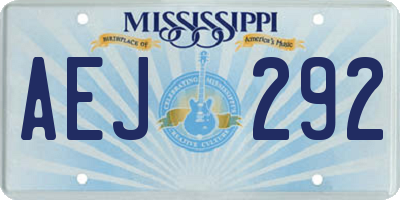 MS license plate AEJ292