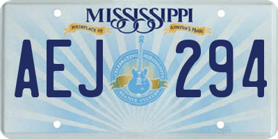MS license plate AEJ294