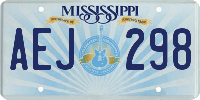 MS license plate AEJ298