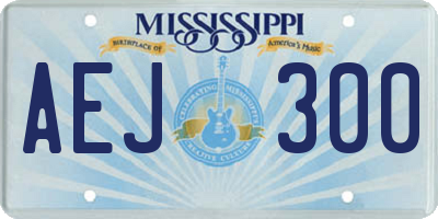 MS license plate AEJ300