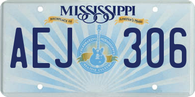 MS license plate AEJ306