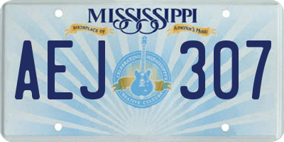 MS license plate AEJ307