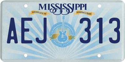 MS license plate AEJ313