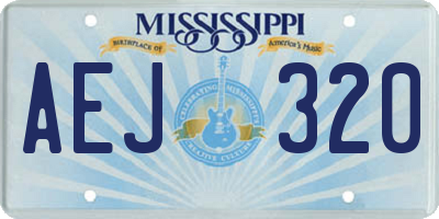 MS license plate AEJ320