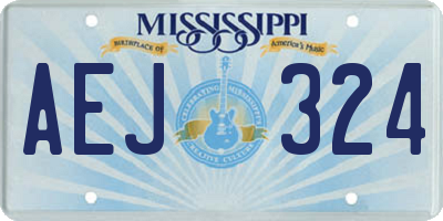 MS license plate AEJ324