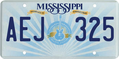 MS license plate AEJ325