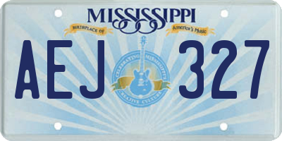 MS license plate AEJ327