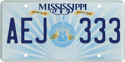 MS license plate AEJ333
