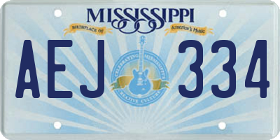 MS license plate AEJ334